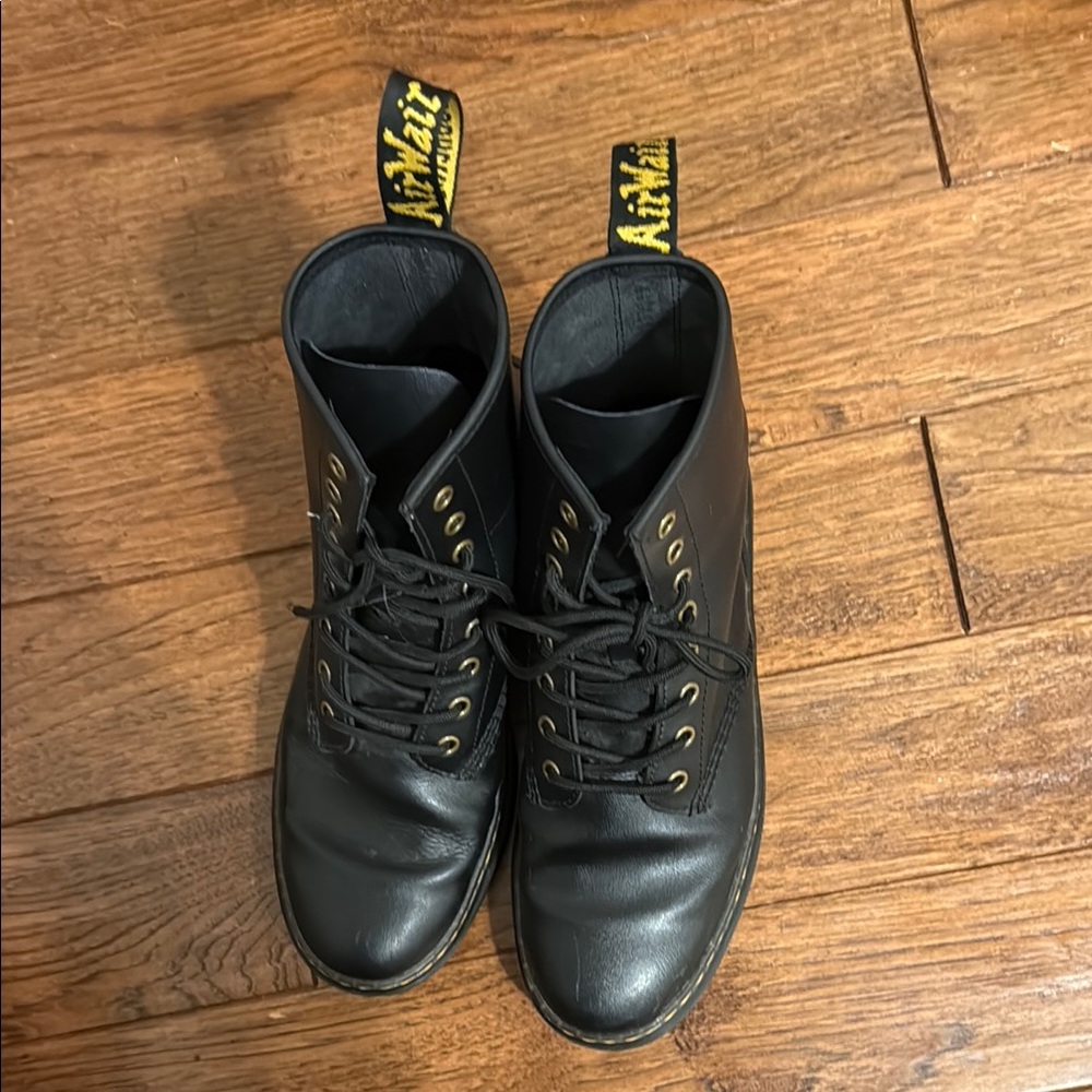 Dr. Martens Black Leather Combat Boots - Picture 4 of 5